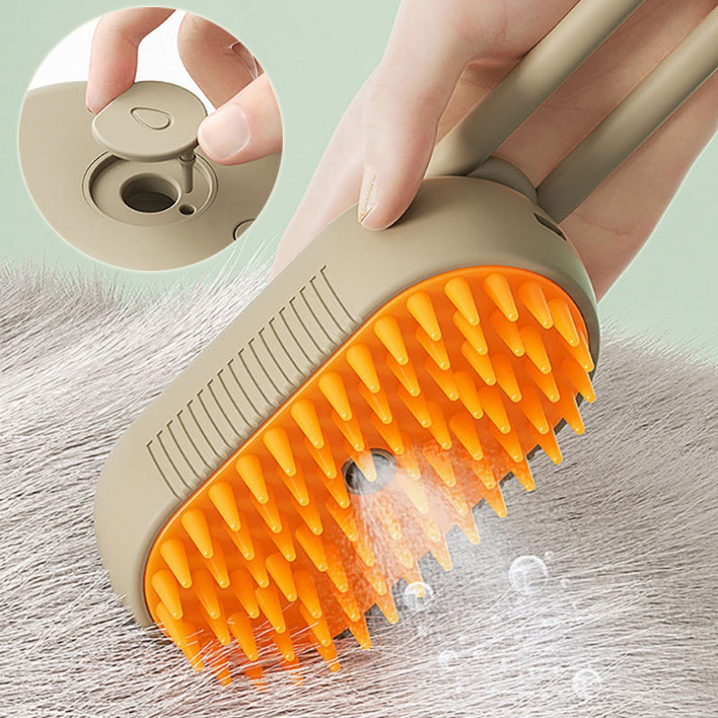 🌟 Brosse Vapeur 3-en-1 pour Animaux – Nettoyage, Démêlage et Massage