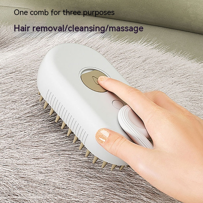 🌟 Brosse Vapeur 3-en-1 pour Animaux – Nettoyage, Démêlage et Massage