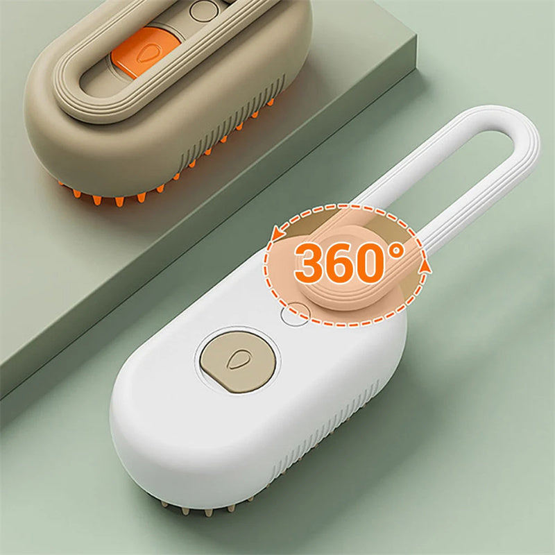 🌟 Brosse Vapeur 3-en-1 pour Animaux – Nettoyage, Démêlage et Massage