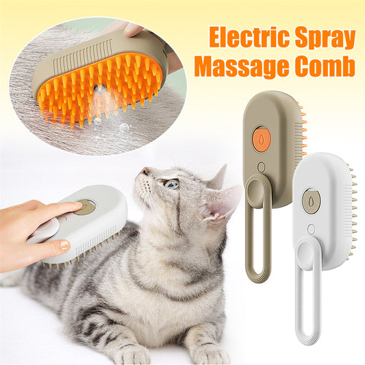 🌟 Brosse Vapeur 3-en-1 pour Animaux – Nettoyage, Démêlage et Massage